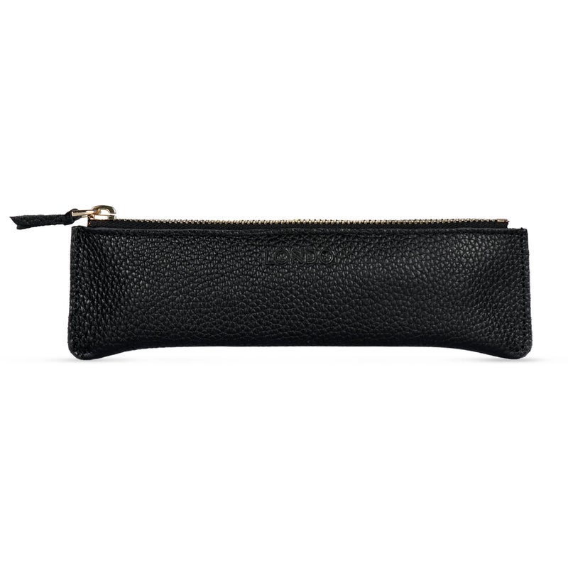 Londo Zippered Genuine Leather Pen and Pencil Case Cosmetic Pouch - Image 1